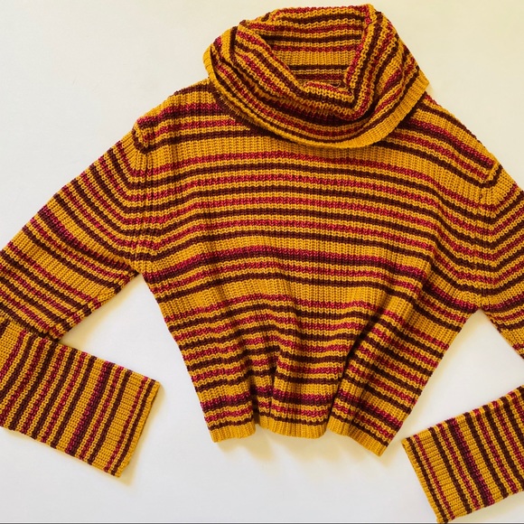 UrbanOutfitters Orange/pink stripe Knit sweater - Picture 2 of 8